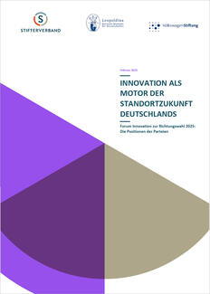 Innovation als Motor der Standortzukunft Deutschlands (Cover)