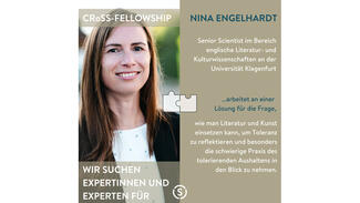 Nina Engelhardt arbeitet an einer Lösung für die Frage, wie man Literatur und Kunst einsetzen kann, um Toleranz zu reflektieren und besonders die schwierige Praxis des tolerierenden Aushaltens in den Blick zu nehmen.