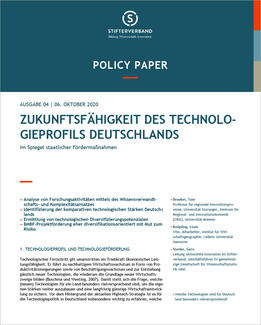 Cover der Publikation "Zukunftsfähigkeit des Technologieprofils Deutschlands"